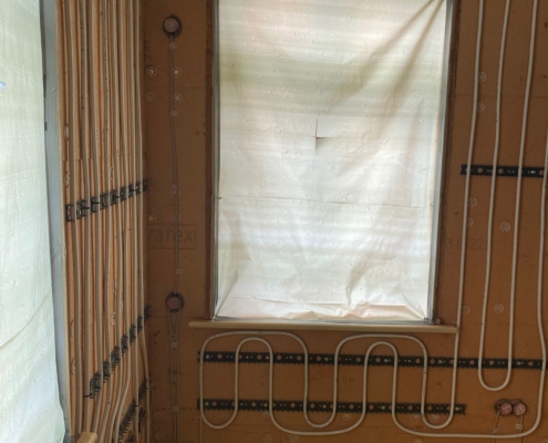 Altbau – Wandheizung Außenwände auf Holzfaser Innendämmstoff